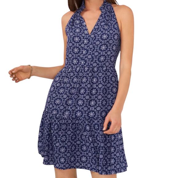 1. State Women’s Printed Sleeveless Tiered Swim Dress Cover Up Blue Size M - Picture 1 of 3